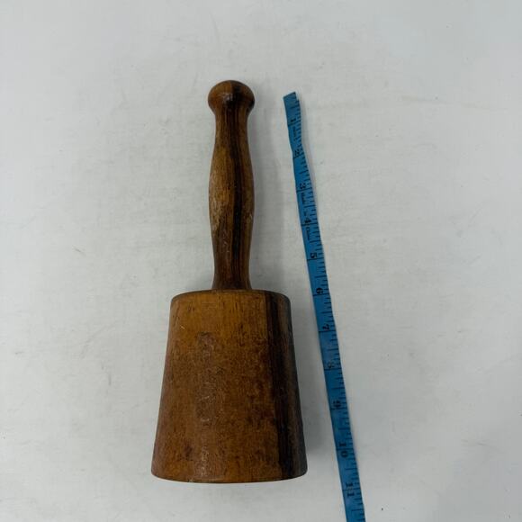 Vintage Wooden Kitchen Masher Tamper Primitive Rustic Tool - Picture 8 of 10